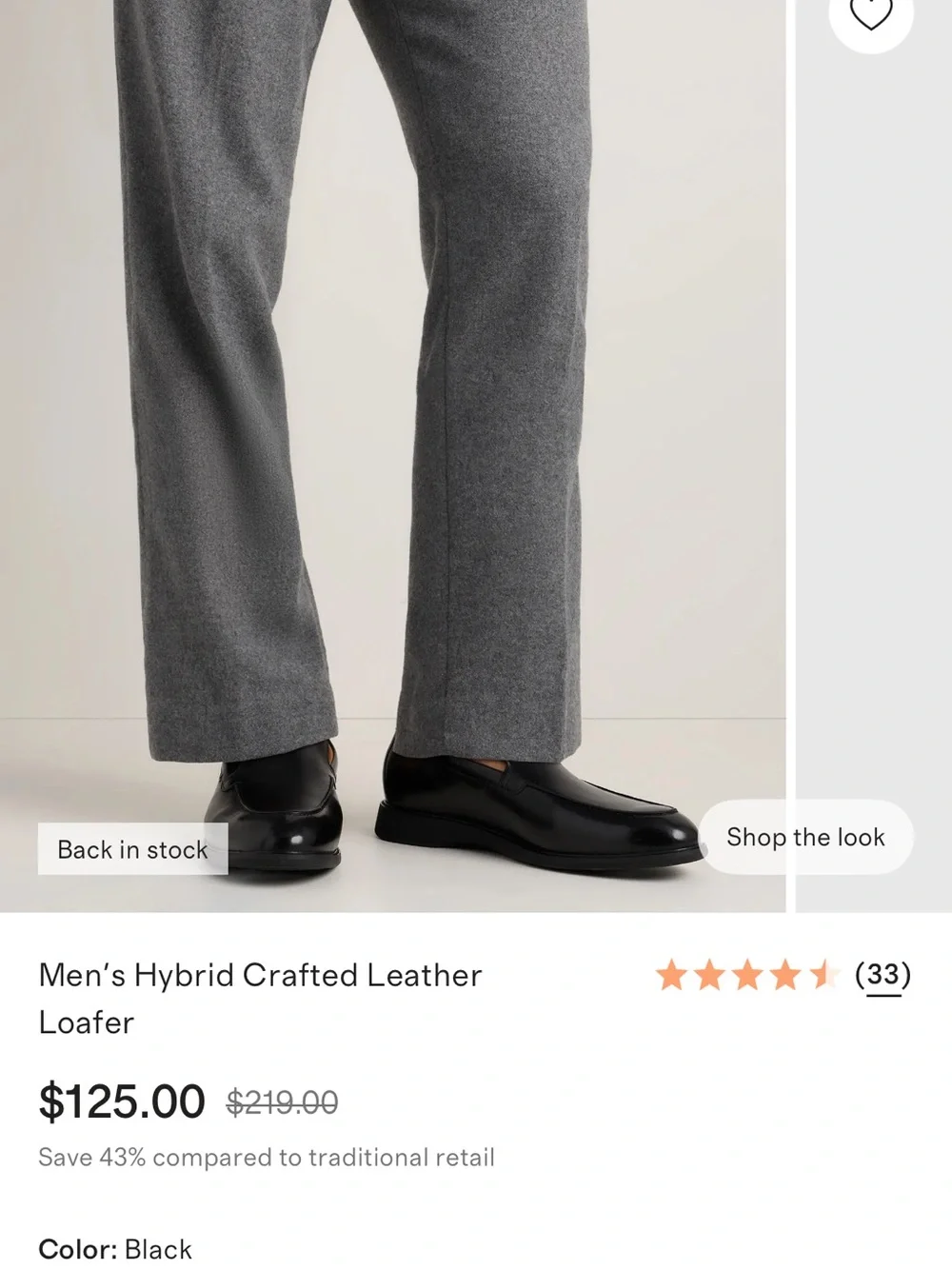 Quince Black Leather Slip-On Loafers